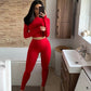 2 Pcs Women Bodycon Tracksuit.