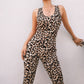 Seamless, Diamond Shape And Criss Cross Backless Leopard Print Sport Suit Set.