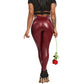High Waist, Butt Push Up, Stretch Faux Leather Pant