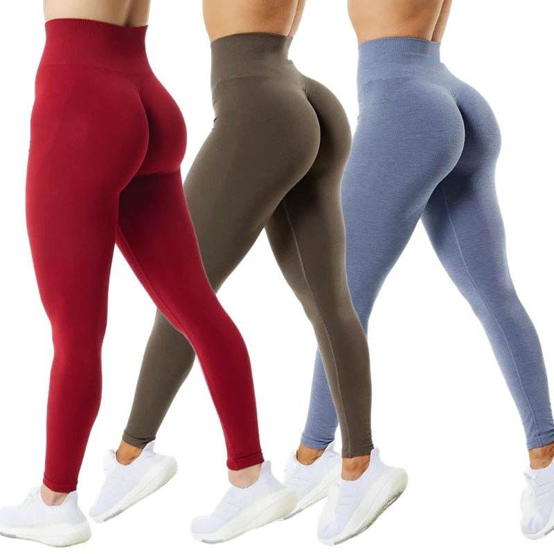 3 Pack Women Amplify Seamless, Scrunch Bottom Leggings.
