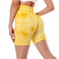 High Waist Seamless Shorts With Elastic Waist.
