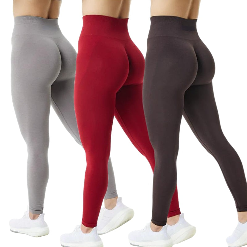 3 Pack Women Amplify Seamless, Scrunch Bottom Leggings.
