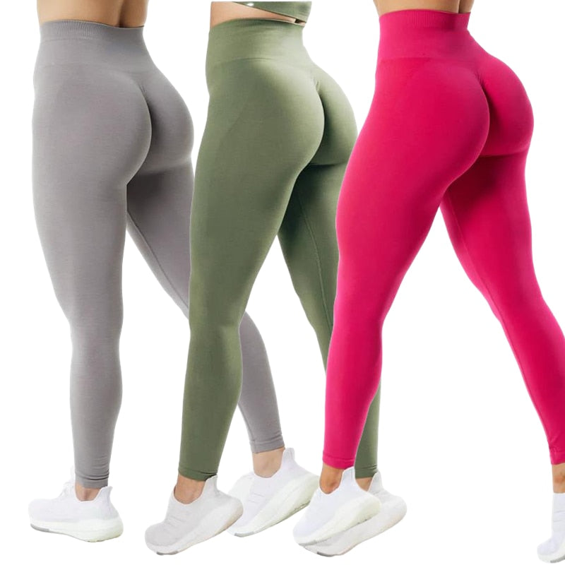 3 Pack Women Amplify Seamless, Scrunch Bottom Leggings.