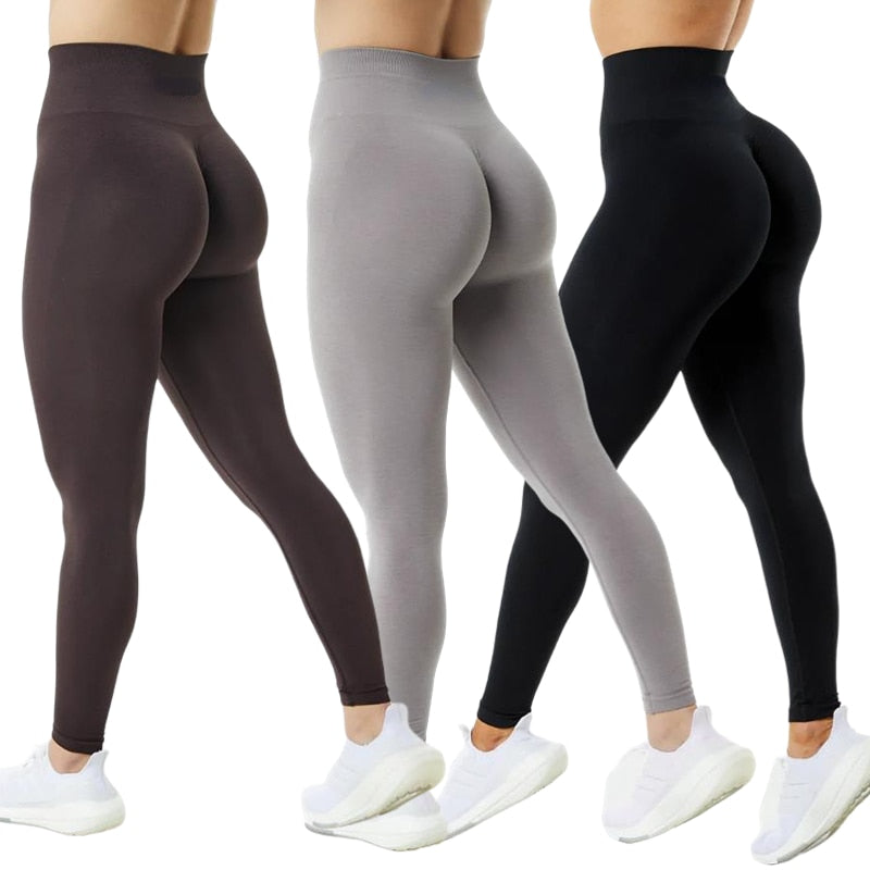 3 Pack Women Amplify Seamless, Scrunch Bottom Leggings.