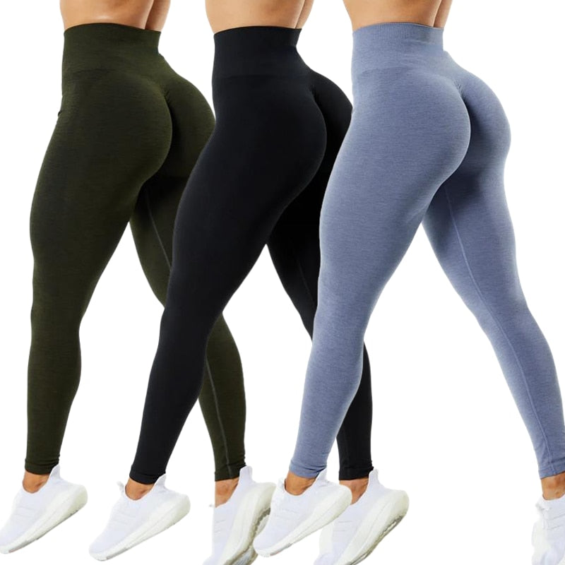 3 Pack Women Amplify Seamless, Scrunch Bottom Leggings.