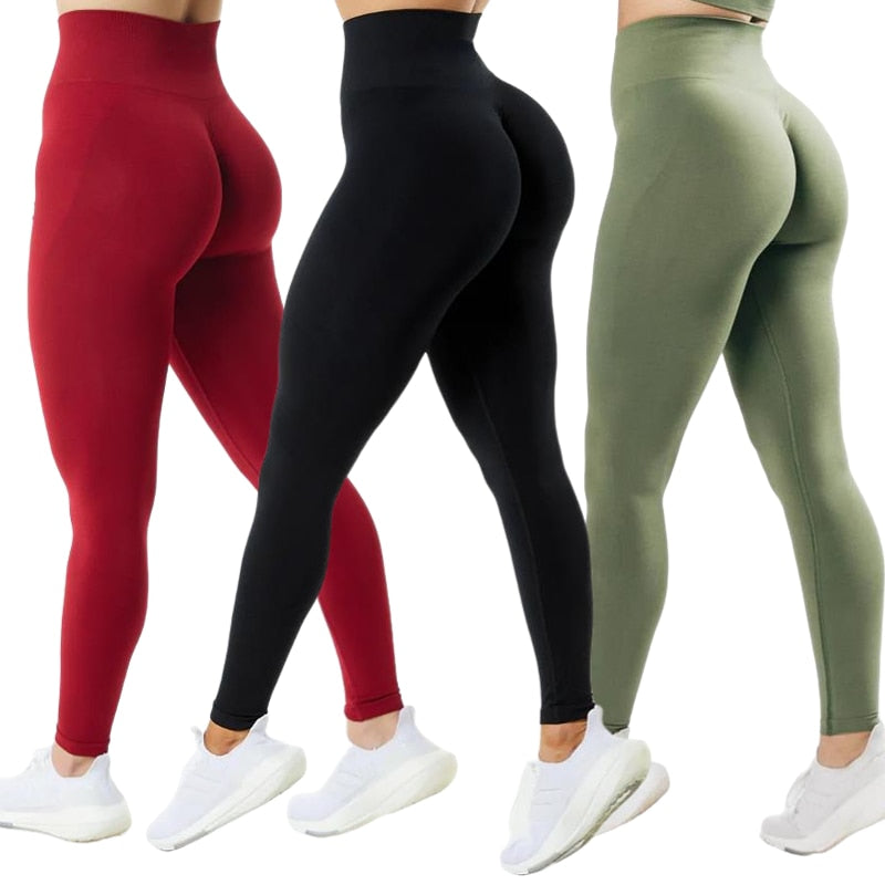 3 Pack Women Amplify Seamless, Scrunch Bottom Leggings.