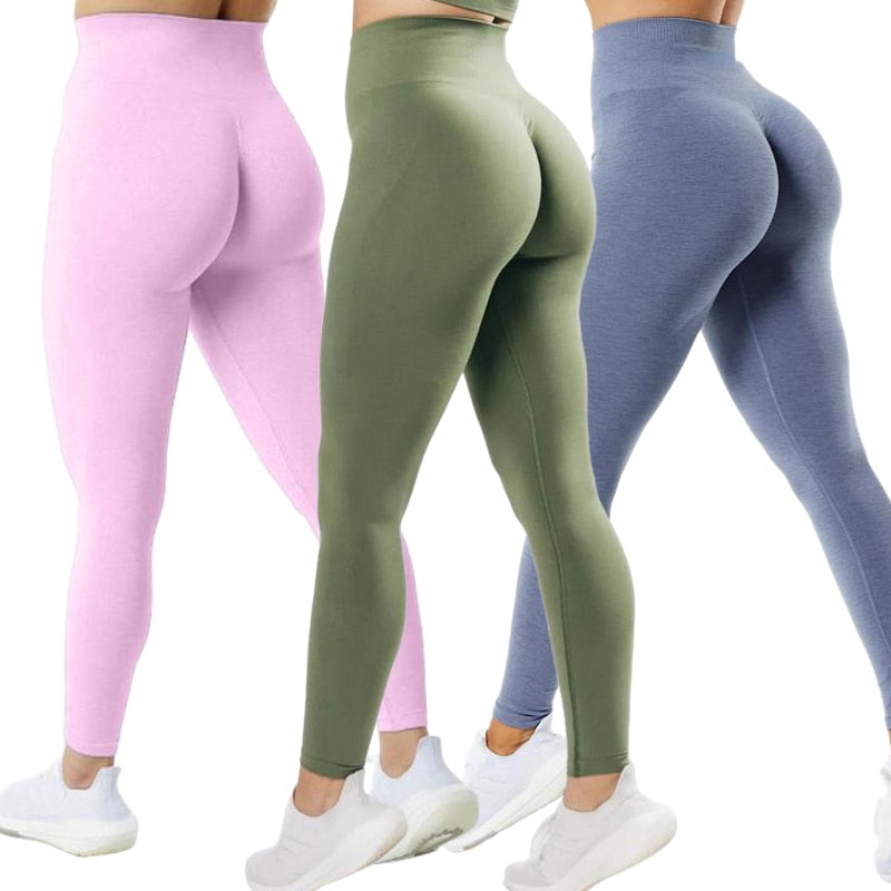 3 Pack Women Amplify Seamless, Scrunch Bottom Leggings.