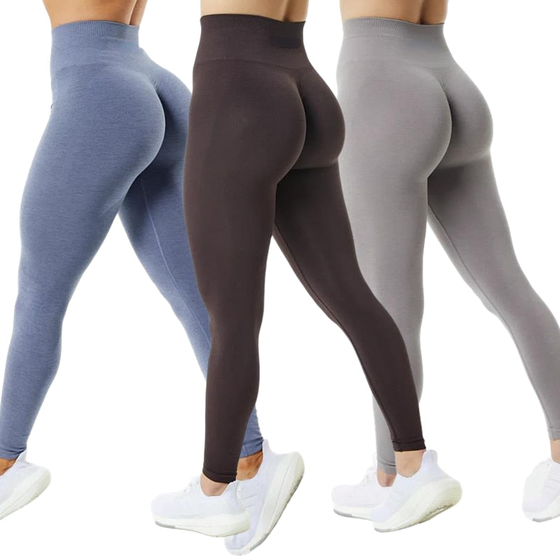 3 Pack Women Amplify Seamless, Scrunch Bottom Leggings.