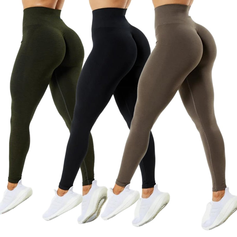 3 Pack Women Amplify Seamless, Scrunch Bottom Leggings.