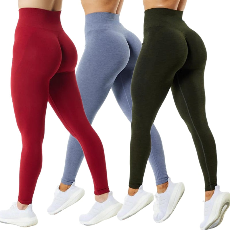 3 Pack Women Amplify Seamless, Scrunch Bottom Leggings.